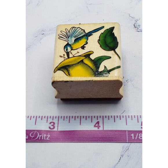 Hummingbird Wood Mounted Rubber Stamp 1998 Sky Kids Wooden Stamp - Picture 2 of 8